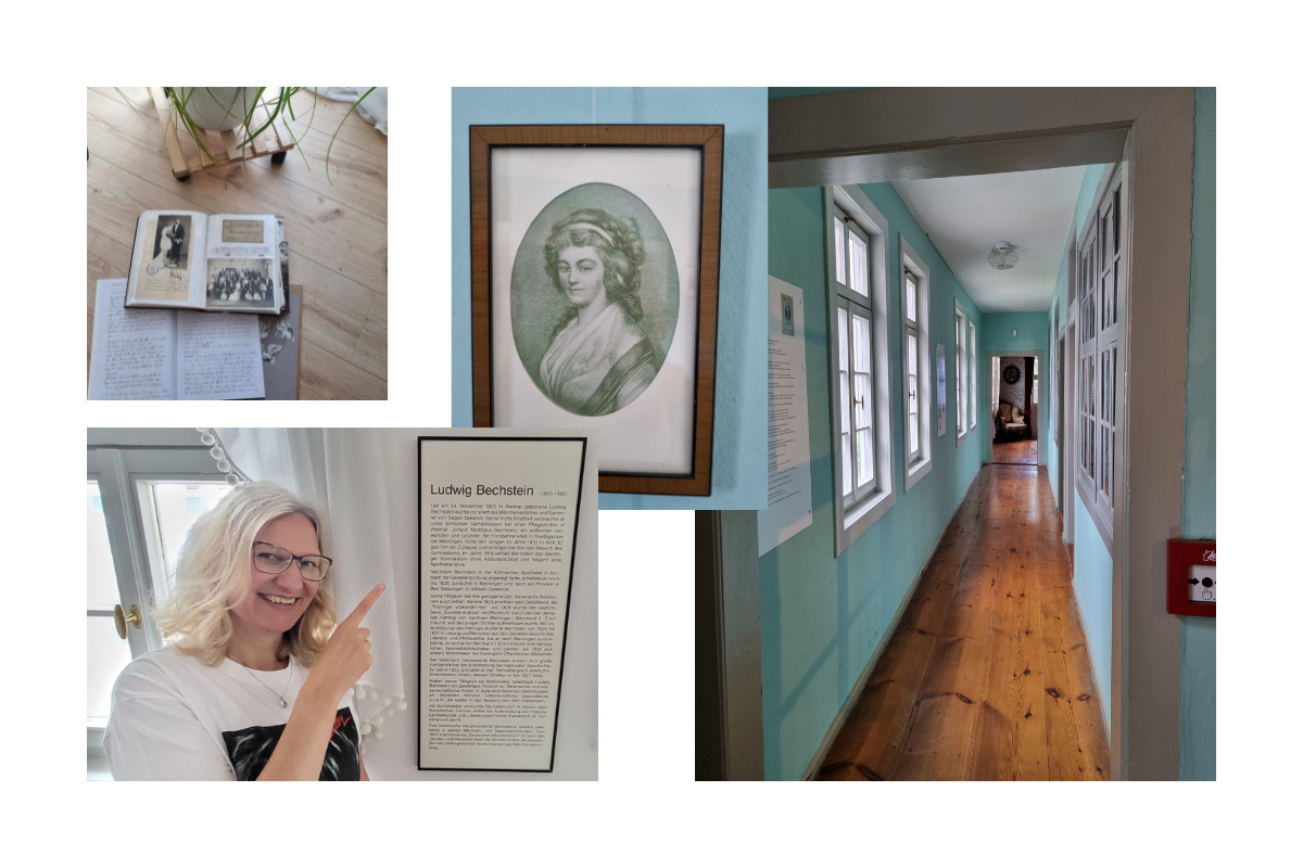 Collage Literaturmuseum Meiningen und Susanne Berg